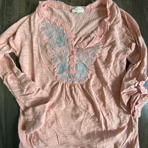 Anthropology Lurex Long Sleeve Top